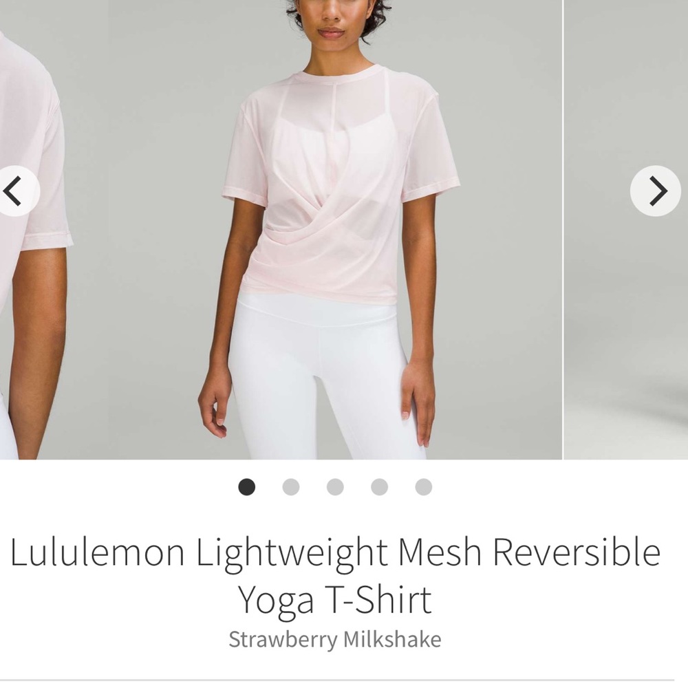 NWT *Strawberry Milkshake* Lululemon Mesh Reversible Yoga T-Shirt